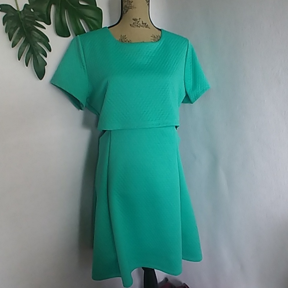 S.H.E. Soul Harmony Energy Green Cut Out Sides Dress